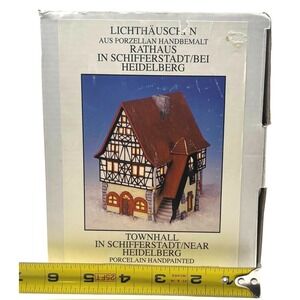Wurm KG Porcelain Schifferstadt Townhall Light House #56267 Handpainted Vintage